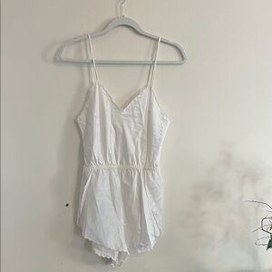 Vintage‎ Legends Lingerie Teddy Bridal Jumpsuit 1950s 60s White Satin Scalloped